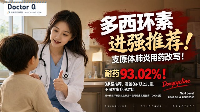 四环素指南解读下集封面：耐药支原体肺炎一线用药正式改写，多西环素进强推荐